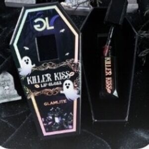 Glamlite Killer Kiss Lip Gloss Coffin Black Ghost Halloween Hyaluronic Acid